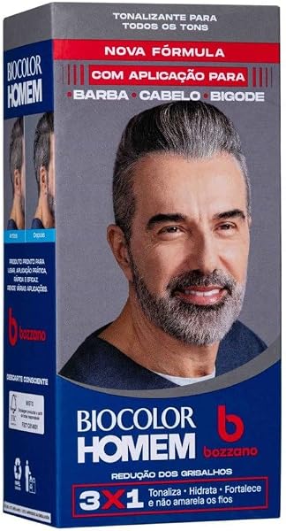 Biocolor Homem Tonalizante de Cabelo Masculino Bozzano, Redução dos Grisalhos