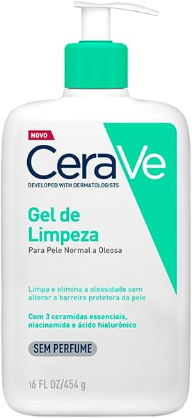 CeraVe Gel de Limpeza Facial para Pele Oleosa, com Ácido Hialurônico e Niacinamida