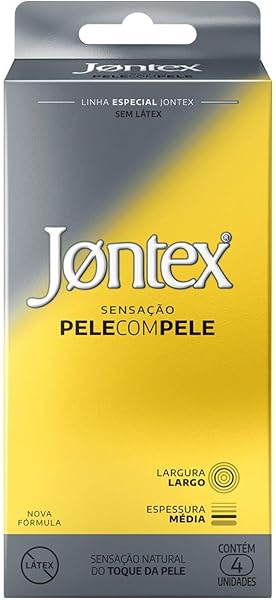 Jontex Sensação Pele com Pele Preservativo sem Látex, 4 Unidades