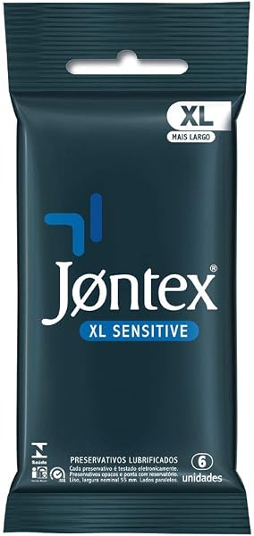 Jontex Sensitive XL Preservativo Masculino, Espessura Fina, 6 Unidades