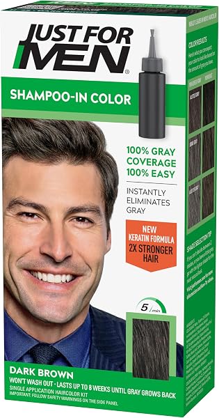 Just For Men Original Formula Cor de Cabelo Masculina, Marrom-escuro H-45