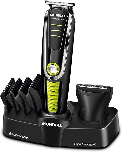 Mondial Aparador de Pelos Super Groom 06, Preto/Verde, 6W, Bivolt - BG-04