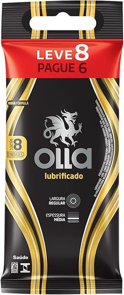 Olla Lubrificado Camisinha Preservativo, 8 Unidades