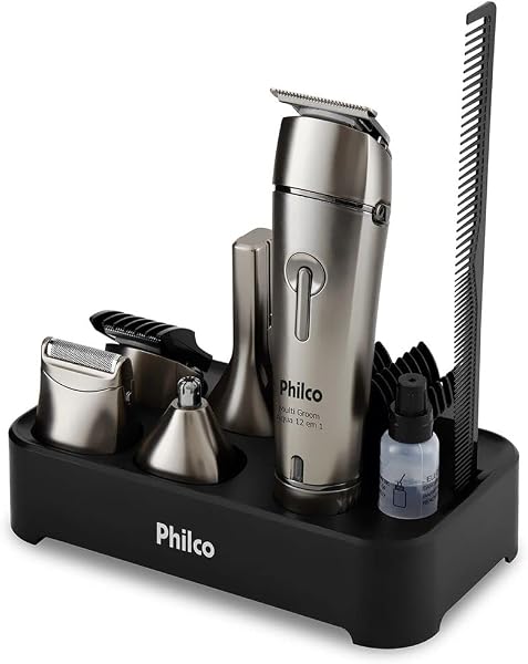 Philco Aparador de Pelos PAP03 Multigroom Aqua 12 em 1, Prata, 3W, Bivolt