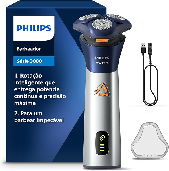 Philips Barbeador Elétrico Shaver Série 3000 Cabeças Flexíveis 6D