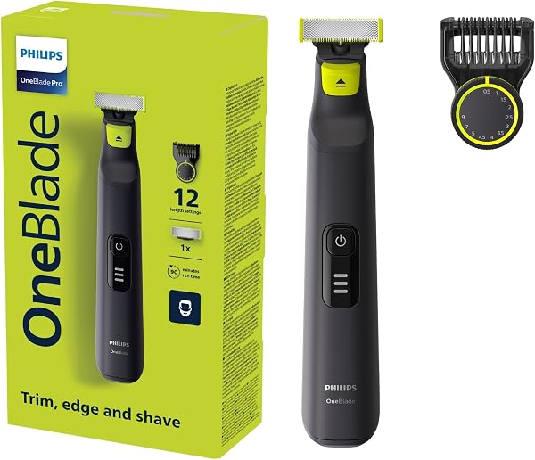 Philips OneBlade Pro Barbeador e Aparador Elétrico, 12 Tamanhos em 1 Pente