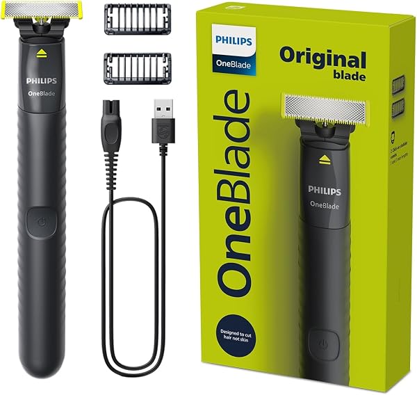 Philips OneBlade QP1424/10 Barbeador, Aparador e Raspador com 2 Pentes, Bivolt