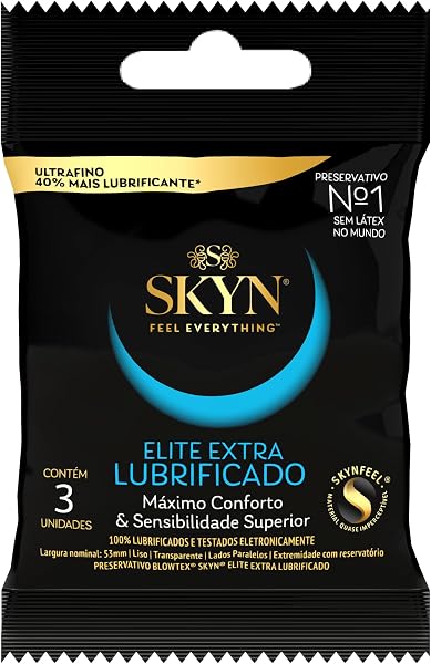SKYN Preservativo Elite Extra Lubrificado, 3 Unidades